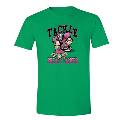 XtraFly Apparel Men's Tackle Pink Player Breast Cancer Ribbon Crewneck Short Sleeve T-shirt