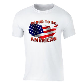 XtraFly Apparel Men's USA Map Proud to be American Pride Crewneck Short Sleeve T-shirt