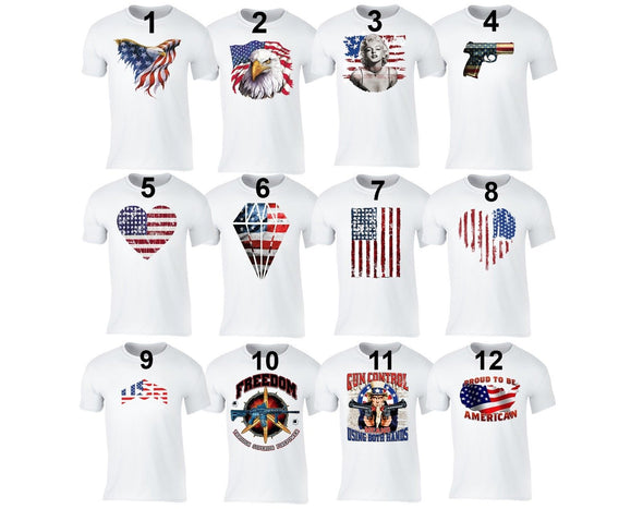 XtraFly Apparel Men's American Flag Distressed 4th of July Crewneck Short Sleeve T-shirt