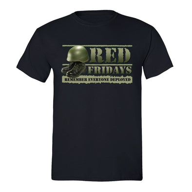 XtraFly Apparel Men's R.E.D. Red Fridays Military Pow Mia Crewneck Short Sleeve T-shirt