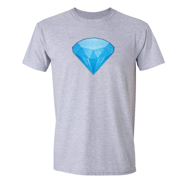 XtraFly Apparel Men's Blue Diamond Emoji Novelty Gag Crewneck Short Sleeve T-shirt