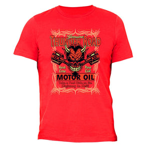 XtraFly Apparel Men's Genuine Thunder Road Devil Biker Motorcycle Crewneck Short Sleeve T-shirt