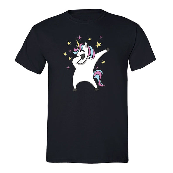 XtraFly Apparel Men's Unicorn Dabbing Rainbow Novelty Gag Crewneck Short Sleeve T-shirt