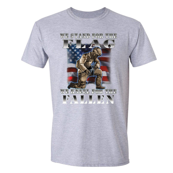 XtraFly Apparel Men's Kneel For Fallen American Pride Crewneck Short Sleeve T-shirt