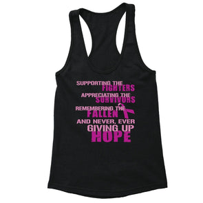 XtraFly Apparel Women's Supporting Fighters Breast Cancer Ribbon Racer-back Tank-Top