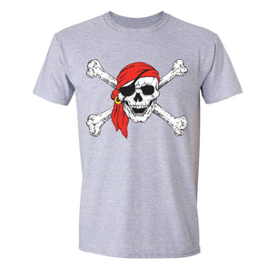 XtraFly Apparel Men's Jolly Roger Rodger Pirate Skulls Day Of Dead Crewneck Short Sleeve T-shirt