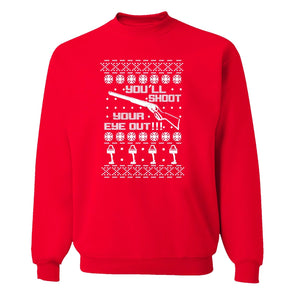 XtraFly Apparel You'll Shoot Your Eye Out Ugly Christmas Pullover Crewneck-Sweatshirt
