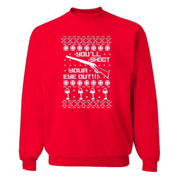 XtraFly Apparel You'll Shoot Your Eye Out Ugly Christmas Pullover Crewneck-Sweatshirt