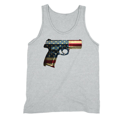 XtraFly Apparel Men's Gun Pistol Flag American Pride Tank-Top