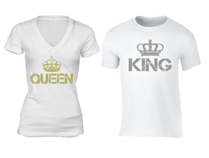 XtraFly Apparel Reina Queen Rey King Valentine's Matching Couples Short Sleeve T-shirt