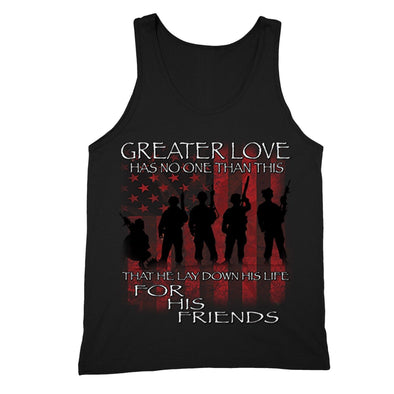 XtraFly Apparel Men's Greater Love USA Military Pow Mia Tank-Top