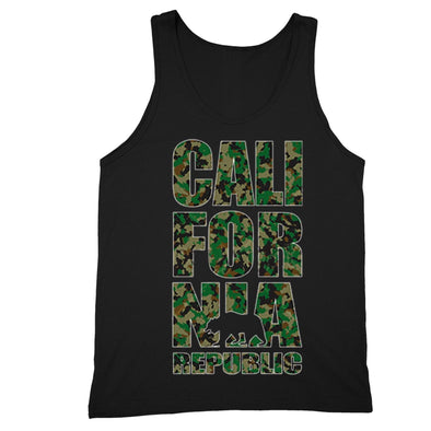 XtraFly Apparel Men's Camo Bear Stacked California Pride Tank-Top