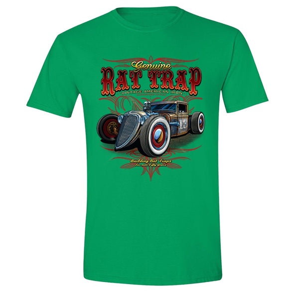 XtraFly Apparel Men's Genuine Rat Trap American Car Truck Garage Crewneck Short Sleeve T-shirt