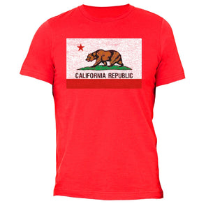 XtraFly Apparel Men's Republic Bear Flag CA California Pride Crewneck Short Sleeve T-shirt