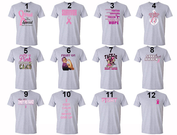 XtraFly Apparel Men's Breast Cancer Awareness Crewneck Short Sleeve T-shirt