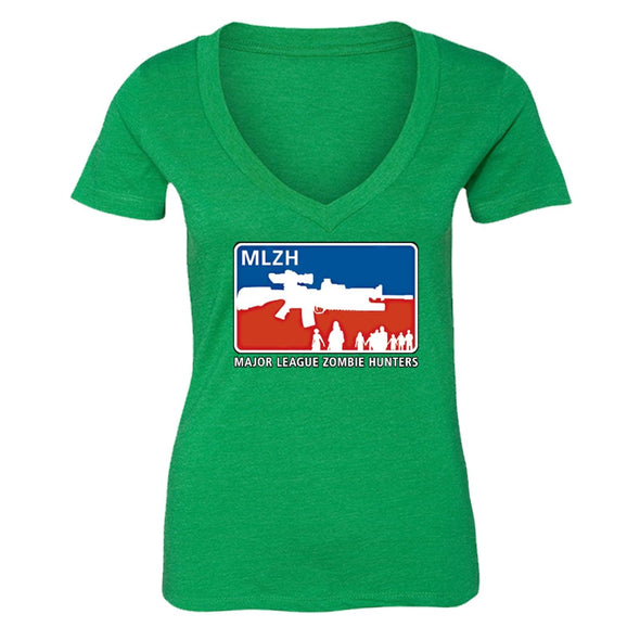 XtraFly Apparel Women's MLZH Major League Zombie 2nd Amendment V-neck Short Sleeve T-shirt