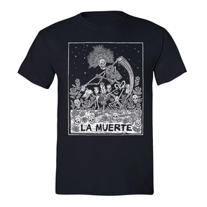 XtraFly Apparel Men's Loteria La Muerte Skull Mexican Heritage Crewneck Short Sleeve T-shirt