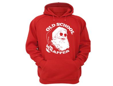 XtraFly Apparel Old School Wrapper Santa Ugly Christmas Hooded-Sweatshirt Pullover Hoodie