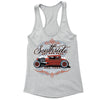 XtraFly Apparel Women's South Side Hot Rod Car Truck Garage Racer-back Tank-Top