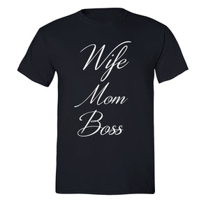 XtraFly Apparel Men's Wife Mom Boss Mother's Day Crewneck Short Sleeve T-shirt
