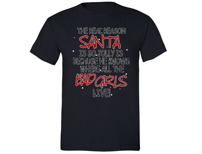 XtraFly Apparel Men's Jolly Santa Elf Ugly Christmas Crewneck Short Sleeve T-shirt