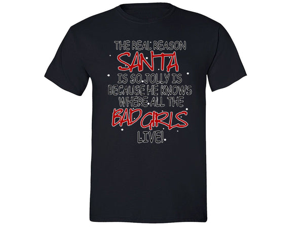 XtraFly Apparel Men's Jolly Santa Elf Ugly Christmas Crewneck Short Sleeve T-shirt