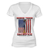 XtraFly Apparel Women's Honor Sacrifice Military Pow Mia V-neck Short Sleeve T-shirt