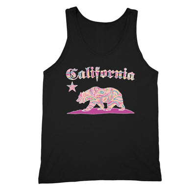 XtraFly Apparel Men's Paisley Pink Bear CA California Pride Tank-Top