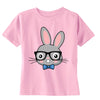 XtraFly Apparel Girls Rabbit Nerd EyeGlasses Easter Crewneck Short Sleeve T-shirt