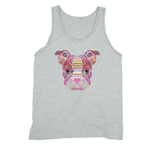 XtraFly Apparel Men's Boston Terrier Dog Pink Tribal Animal Tank-Top