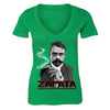 XtraFly Apparel Women's Emiliano Zapata Zapatismo Mexican Heritage V-neck Short Sleeve T-shirt