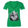 XtraFly Apparel Women's Selfie Angel Wings Marilyn Monroe V-neck Short Sleeve T-shirt