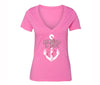 XtraFly Apparel Women's Breast Cancer Awareness V-neck Short Sleeve T-shirt