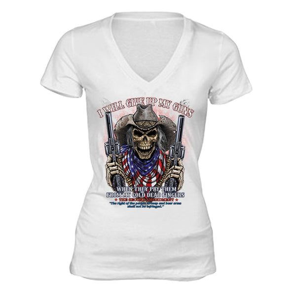 XtraFly Apparel Women's American Flag Distressed 4th of July V-neck Short Sleeve T-shirt