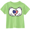 XtraFly Apparel Boys Hands Heart Flag American Pride Crewneck Short Sleeve T-shirt