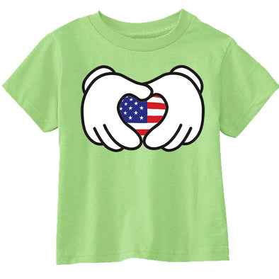 XtraFly Apparel Boys Hands Heart Flag American Pride Crewneck Short Sleeve T-shirt