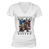 XtraFly Apparel Women's Kneel For Fallen American Pride V-neck Short Sleeve T-shirt