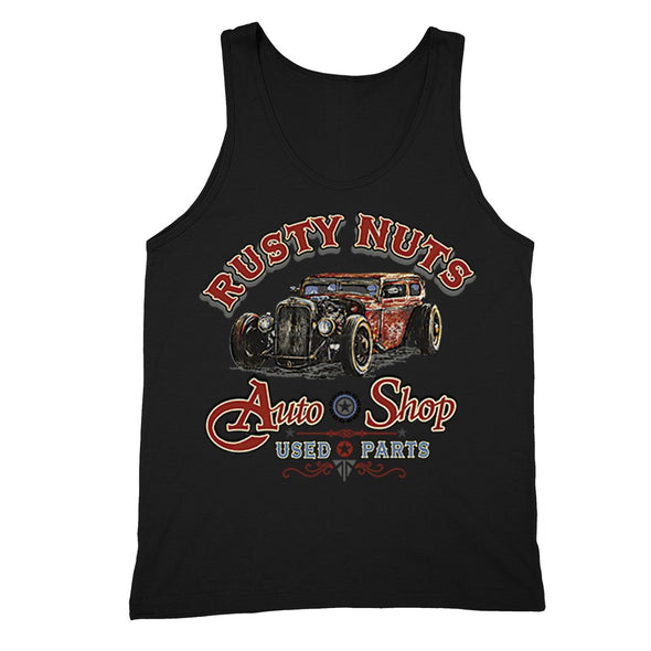 XtraFly Apparel Men's Rusty Nuts Autoshop Car Truck Garage Tank-Top