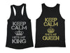 XtraFly Apparel Queen Reina King Rey Valentine's Matching Couples Racer-back Tank-Top
