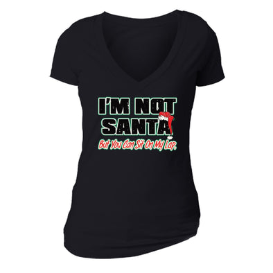 XtraFly Apparel Women's I'm Not Santa Ugly Christmas V-neck Short Sleeve T-shirt