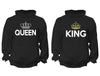 XtraFly Apparel King Rey Queen Reina Valentine's Matching Couples Hooded-Sweatshirt Pullover Hoodie