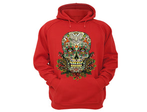 XtraFly Apparel Sugar Skull Tree Ugly Christmas Hooded-Sweatshirt Pullover Hoodie