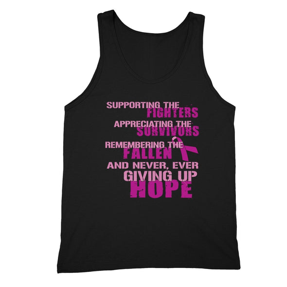 XtraFly Apparel Men's Supporting Fighters Breast Cancer Ribbon Tank-Top