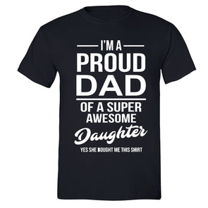 XtraFly Apparel Men's I'm a Proud Dad Father's Day Crewneck Short Sleeve T-shirt