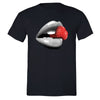 XtraFly Apparel Men's Strawberry Lips Novelty Gag Crewneck Short Sleeve T-shirt