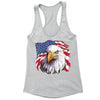 XtraFly Apparel Women's American Flag Distressed 4th of July Racer-back Tank-Top