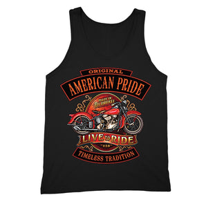 XtraFly Apparel Men's Live To Ride Pride Milwaukee Biker Motorcycle Tank-Top