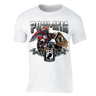 XtraFly Apparel Men's American Eagle Military Pow Mia Crewneck Short Sleeve T-shirt