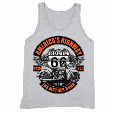 XtraFly Apparel Men's Route 66 America's Highway Biker Motorcycle Tank-Top