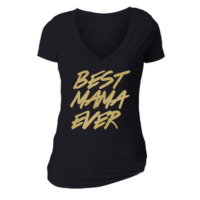 XtraFly Apparel Women's Best Mama Ever Mother's Day V-neck Short Sleeve T-shirt